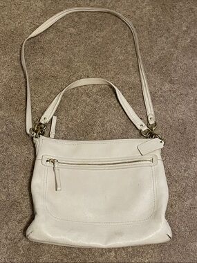 Coach M1394-22421M Poppy Perry Hippie White Leather Shoulder Bag